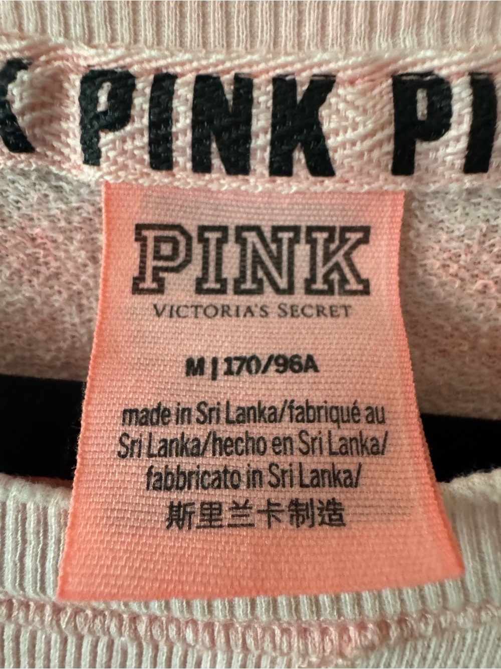 PINK Victoria's Secret Peach Crewneck Sweatshirt Medium Preppy Cotton Casual - Picture 3 of 3